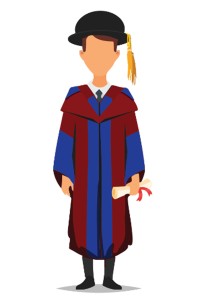 網上訂購澳門大學博士學位畢業袍 長袖撞色紅色藍色 畢業帽黃色流蘇 v領披肩 畢業袍製衣廠 DA137 